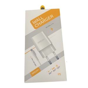 Vorcom V75 Siyah/Beyaz Type-C 2100 Mah Şarj Seti