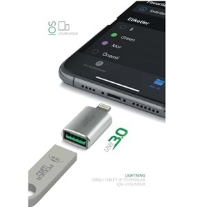 Powerway Lightning To Usb 3.0 (Yüksek Hızlı) Veri Aktarımı Apple Uyumlu Otg Çevirici Dönüştürücü