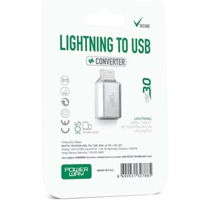 Powerway Lightning To Usb 3.0 (Yüksek Hızlı) Veri Aktarımı Apple Uyumlu Otg Çevirici Dönüştürücü