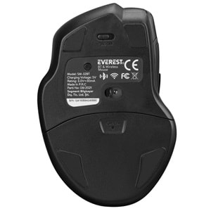 Everest SM-32BT Siyah Bluetooth / 2.4GHz İkisi Bir Arada 1600dpi Kablosuz Mouse