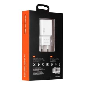 Hytech HY-XT50T 12W 5V 2,4A Type USB-C Kablolu Beyaz kablo + Ev Şarj Cihazı