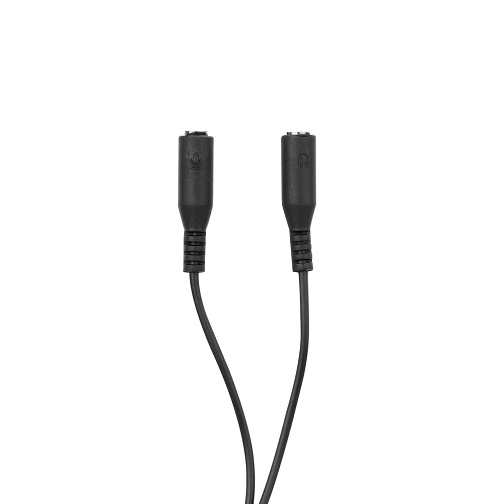 Hytech HY-X77 Siyah Audio + Mic to 3,5mm 0.15m Kulaklık Çevirici