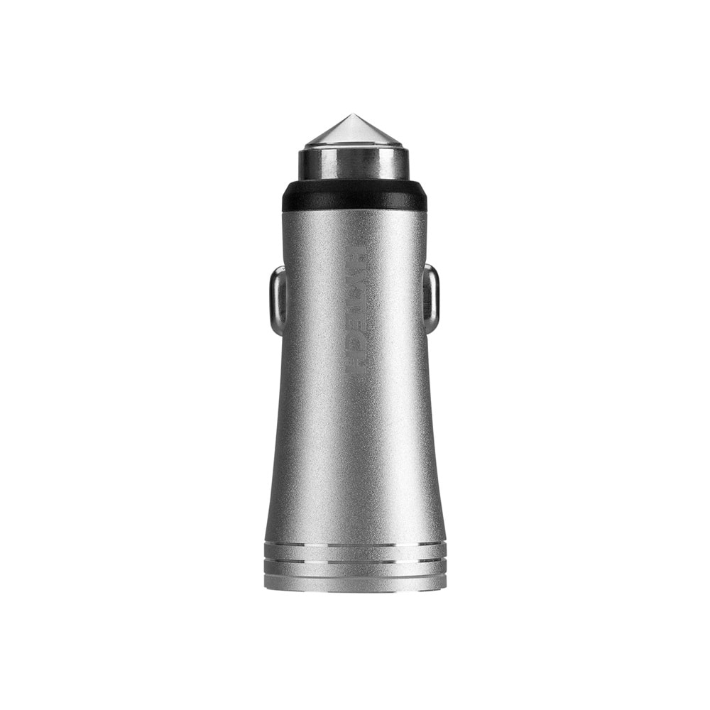 Hytech HY-X62 Micro USB Kablolu 3.4A Hızlı Şarj 2 USB Gümüş Metal Araç Şarj Cihazı