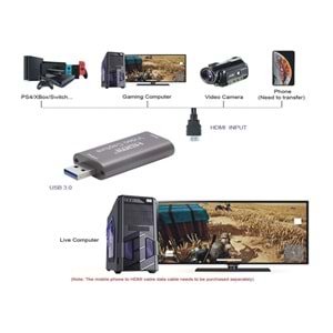Mini Aluminum USB HDMI SHELL 4k HD 1080p Usb 3.0 Vıdeo Capture