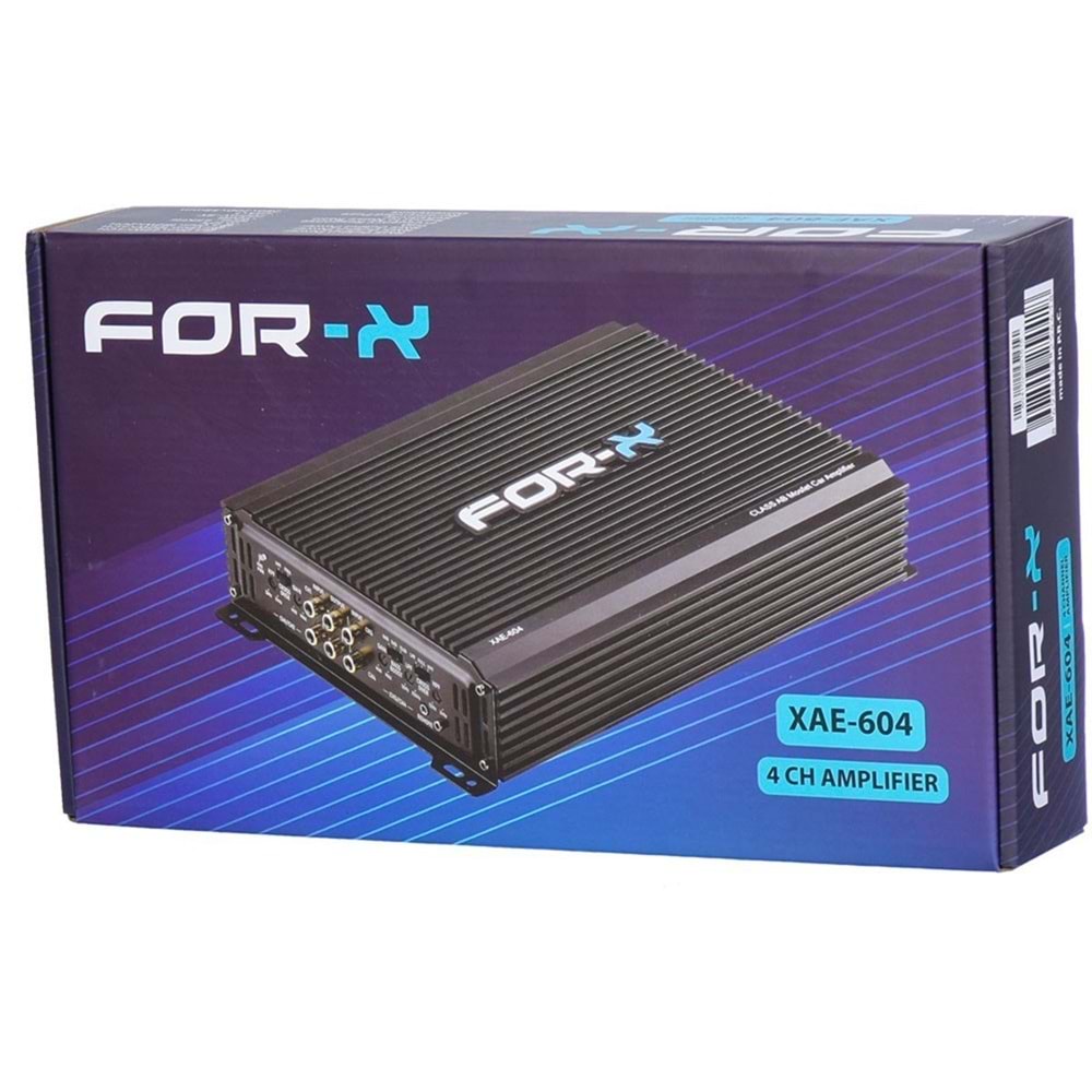 For-X XAE-604 Stero Ve Mono Kanal 4 Çıkış Bass Kontrollü Oto Anfi