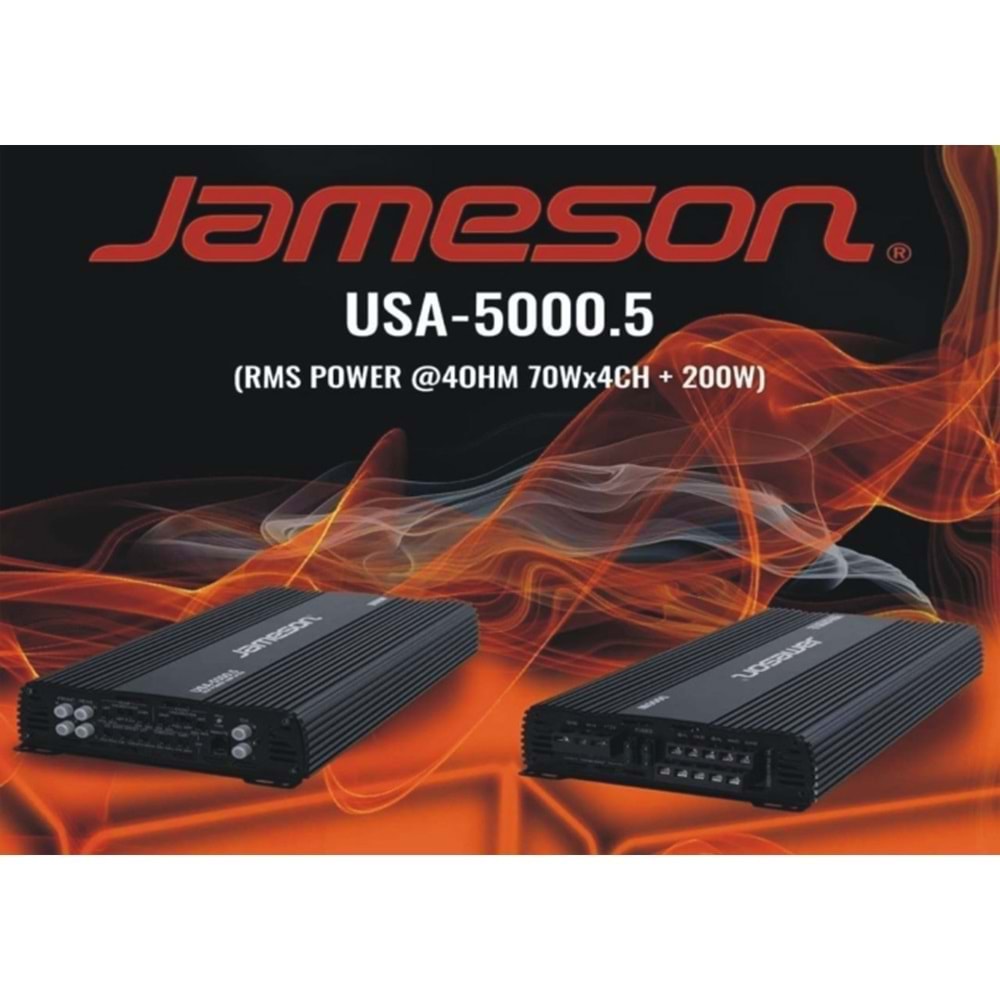 Jameson USA-5000.5 Stero Ve Mono Çift Yonlu 5000 Watt 5 Kanal 4 Çıkışlı Oto Anfi