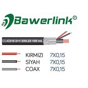 Bawerlink CCTV 2+1 0,50mm 87 Mt Kamera Kablosu A Kalite