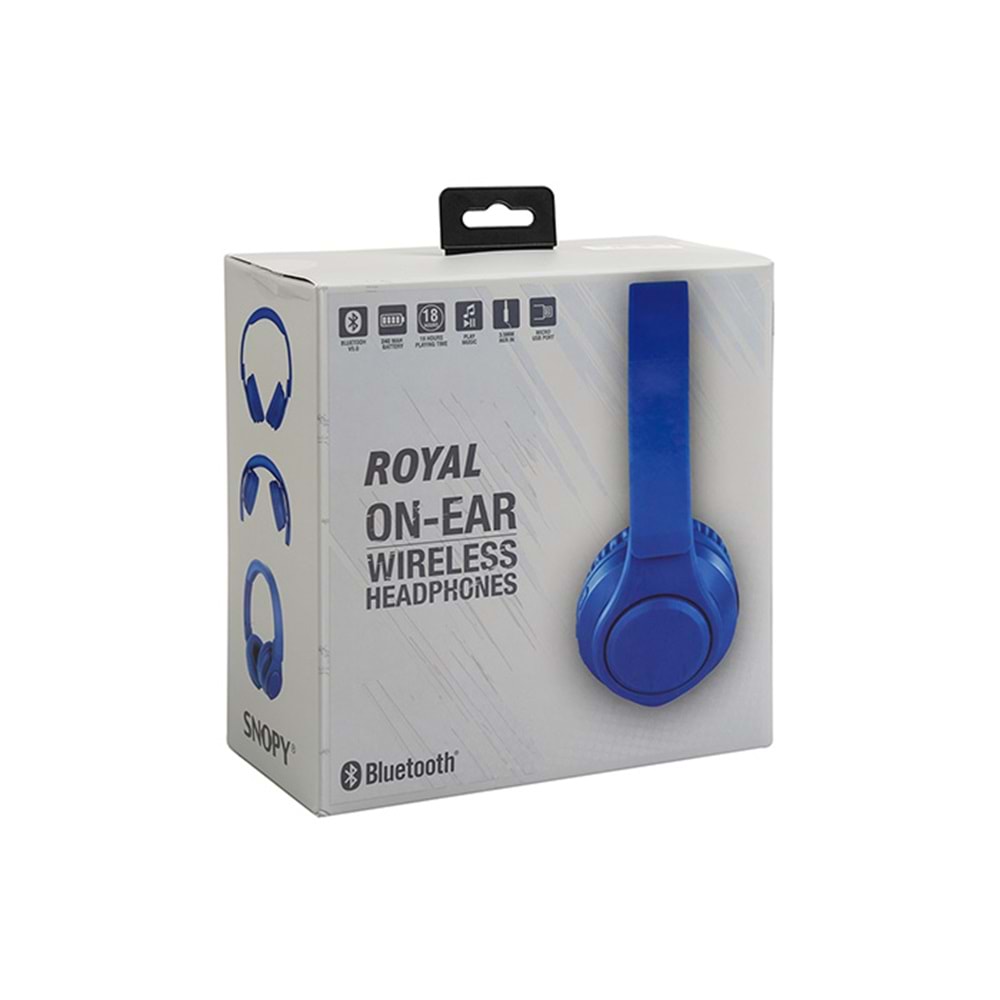 Snopy SN-BT51 ROYAL Siyah/Beyaz/Mavi Bluetooth Kulaklık