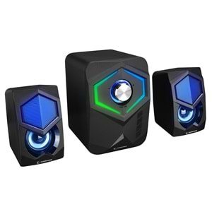 Rampage RMS-175BT 2+1 5W*2 Bluetooth+USB-TF-FM Rainbow Aydınlatmalı Gaming Speaker Hoparlör
