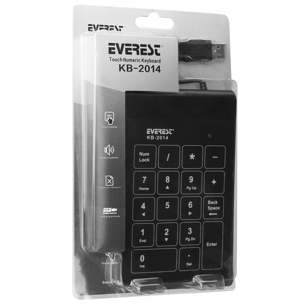 Everest KB-2014 Siyah USB Dokunmatik Numerik Standart Klavye