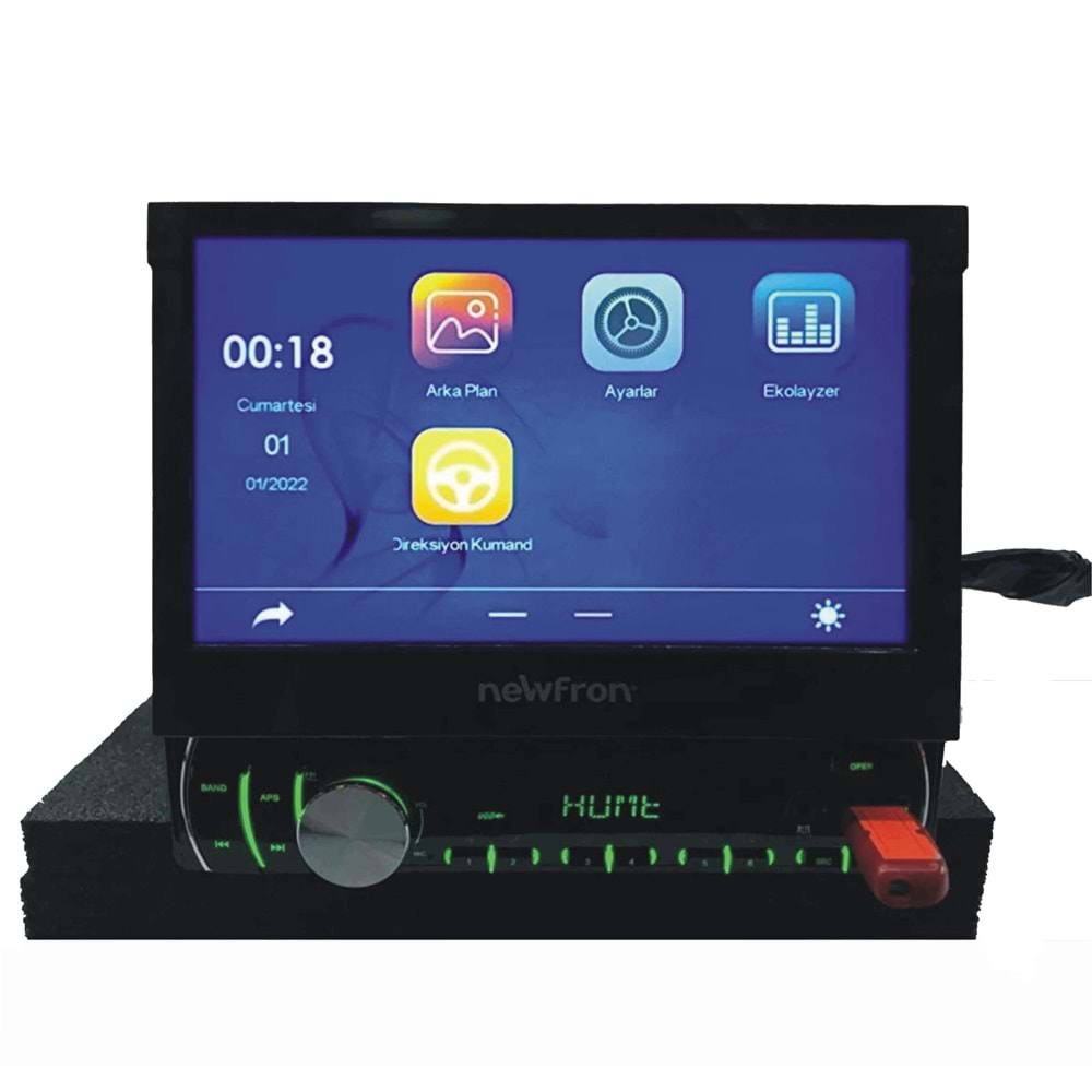 Newfron NF-7050 7 İnç Indash 4X52W USB/SD/FM Bluetooth Mekaniksiz Oto Teyp