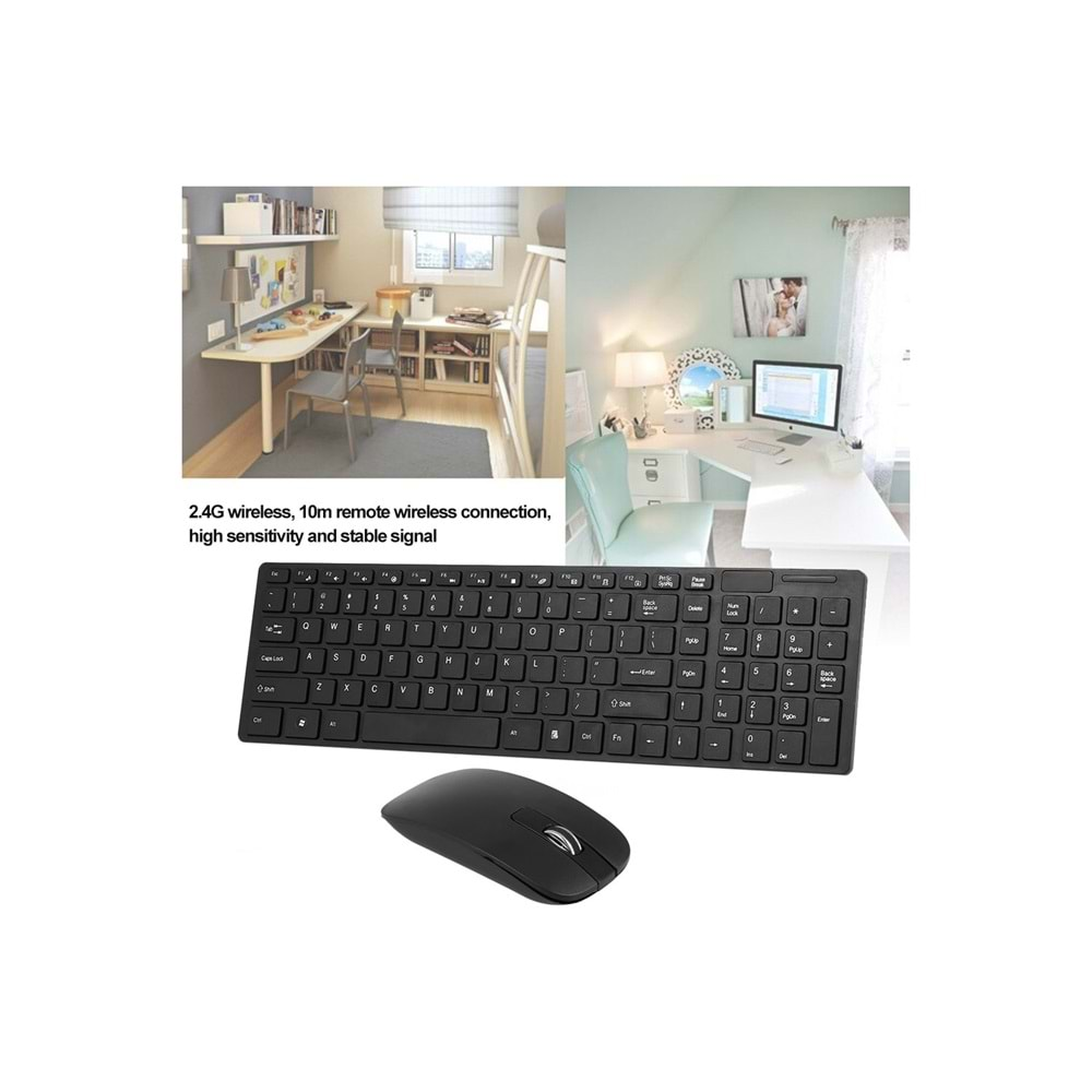 Concord K-06 Siyah Kablosuz Q Slim Klavye + Mouse Set