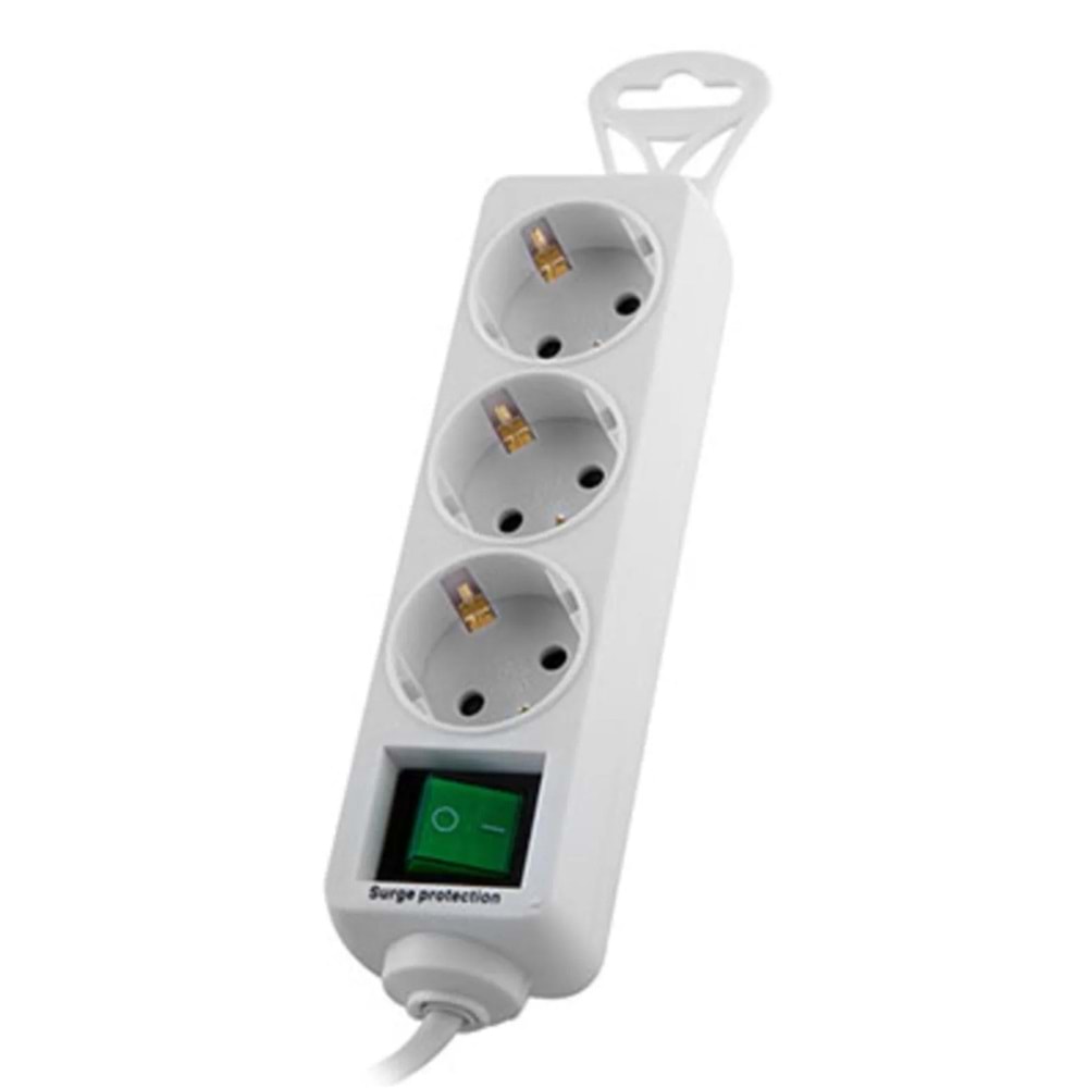 S-link SPG-F03 1.5m 306 Joule Flat Soket 3G1.0mm Tam Bakır 3 lü Akım Korumalı Priz Çoklayıcı