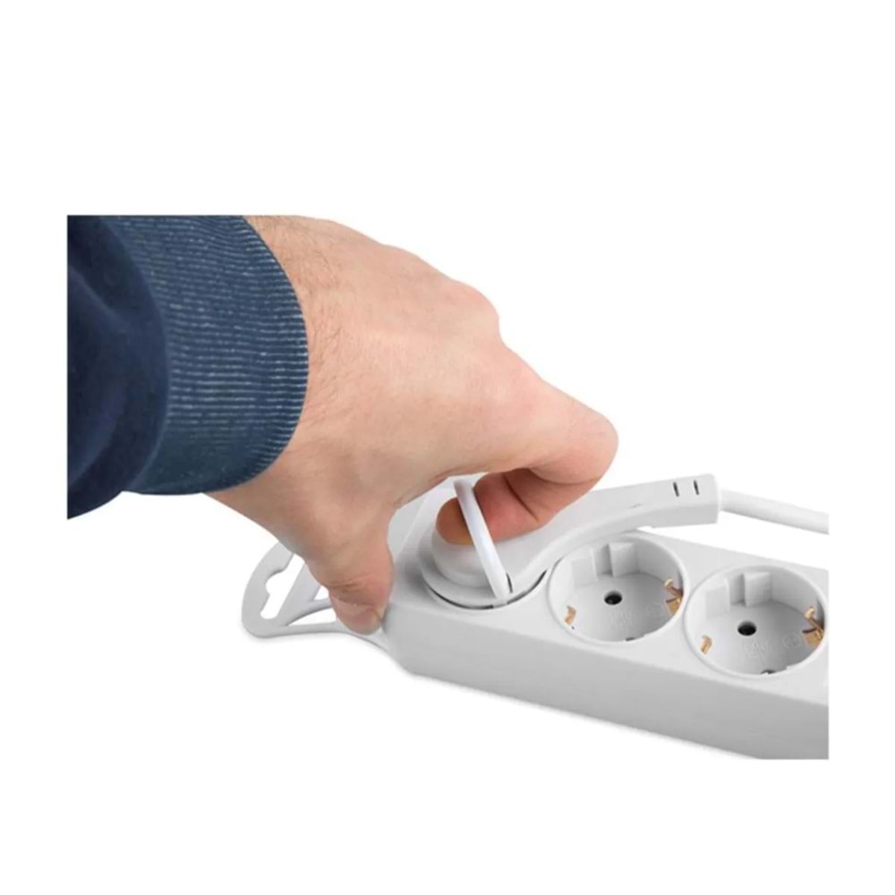 S-link SPG-F03 1.5m 306 Joule Flat Soket 3G1.0mm Tam Bakır 3 lü Akım Korumalı Priz Çoklayıcı