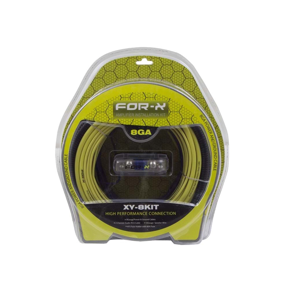 For-X XY-8KIT 8GA Profesyonel Oto Anfi Kablo Seti