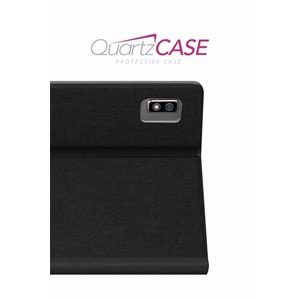 Vorcom QUARTZCASE Tablet Uyumlu Yarı Şeffaf Kapaklı Kılıf Katlanabilir Standlı 360 Ön Arka Tam Koruma
