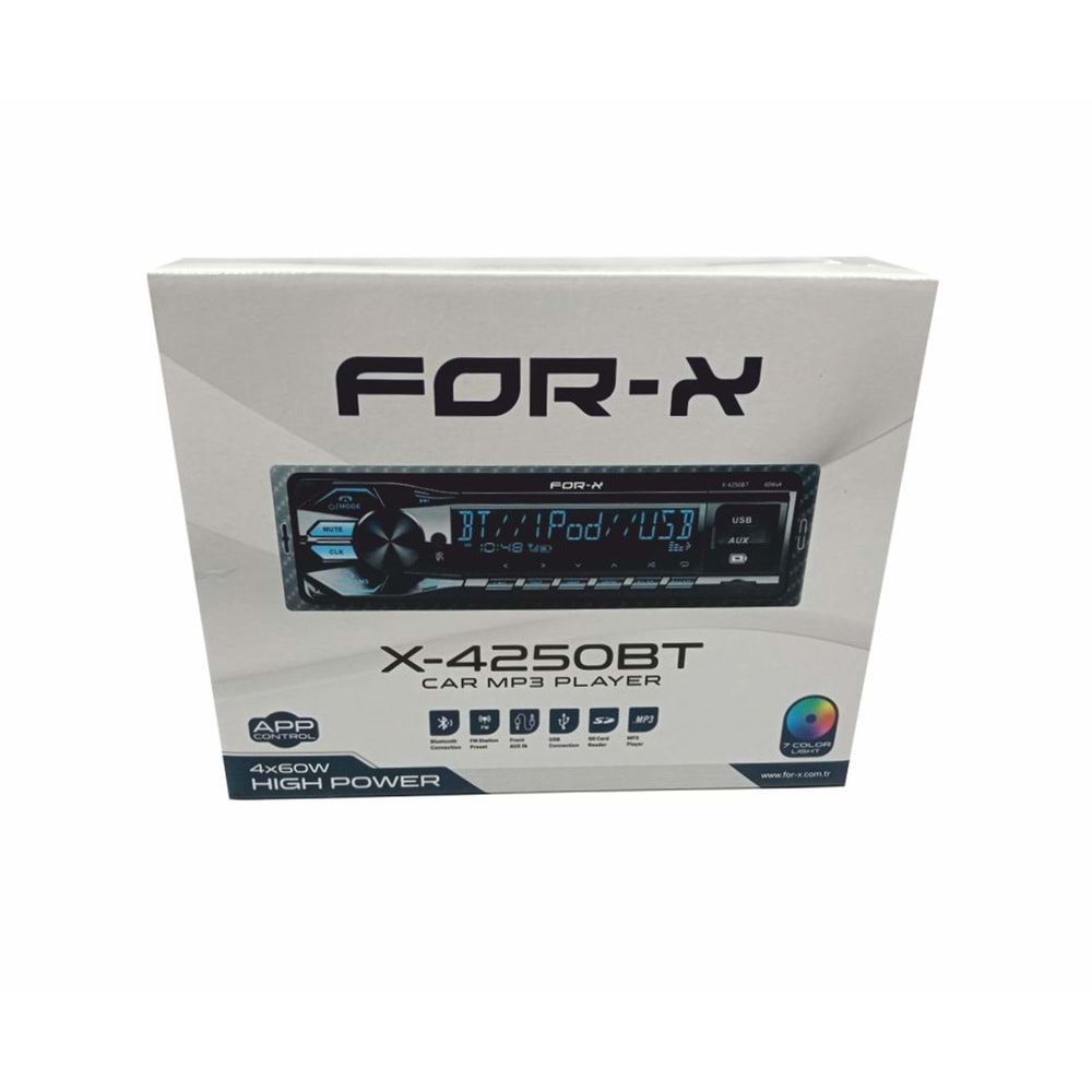 For-X X-4250BT AUX/2xUSB/SD/FM Bluetooth Profesyonel Oto Teyp