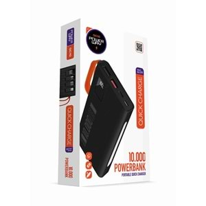 Powerway QC10 10.000 Mah Pd 22.5W Dahili Kablolu Hızlı Şarj Led Fener Gerçek 10.000 Mah Powerbank