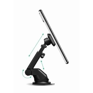 Powerway TT37 Araç İçi Mıknatıslı Telefon Tutucu Torpido ve Cam Uyumlu Çok Açılı Ayarlanabilir Vantuzlu