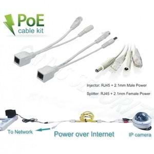 Rose PK-10 IP Kamera İçin Pasif POE Enjektör POE Adaptör Set