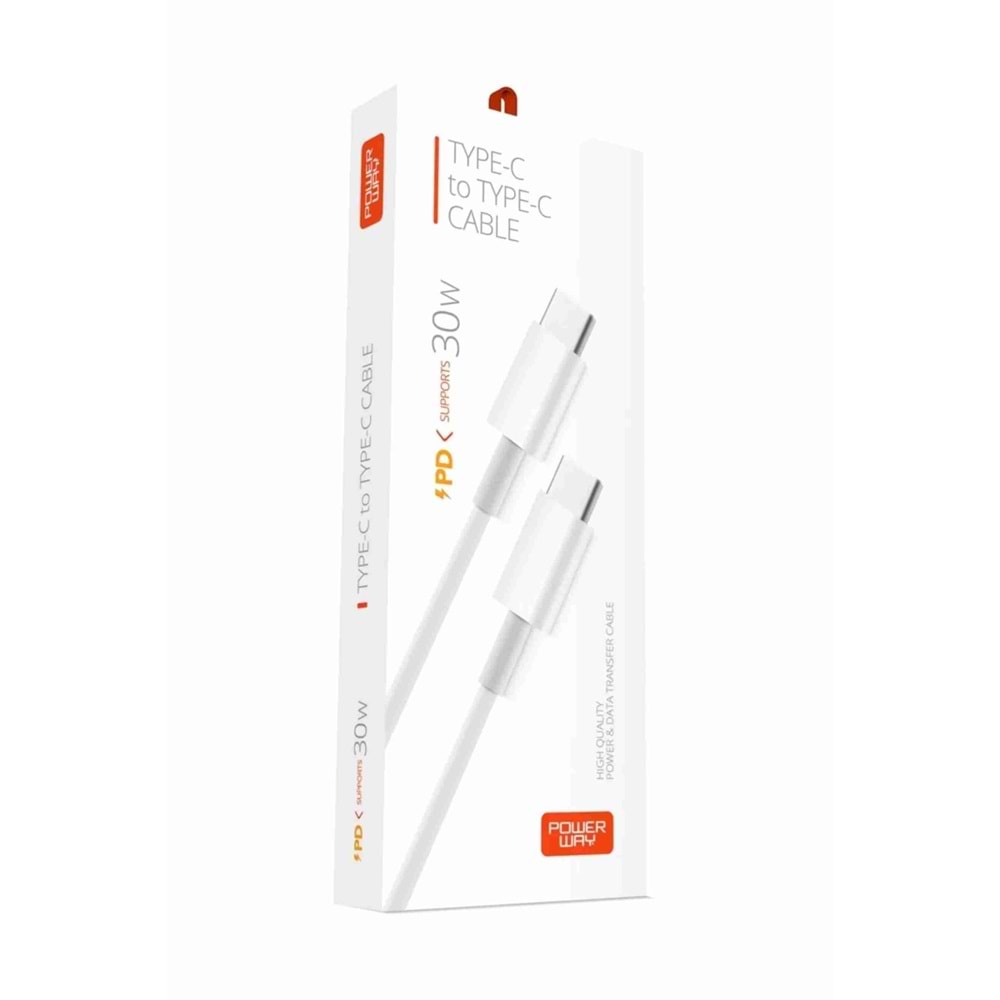 Powerway PD30 Type-c To Type-c Pd 30w Şarj Ve Veri Aktarım Kablosu