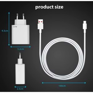 Powerway M67S 67w XIOMI Turbo Şarj Şarj Cihazı (kablo Dahil) Tüm Cihazlarla Uyumlu