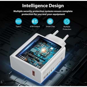 Powerway M67S 67w XIOMI Turbo Şarj Şarj Cihazı (kablo Dahil) Tüm Cihazlarla Uyumlu