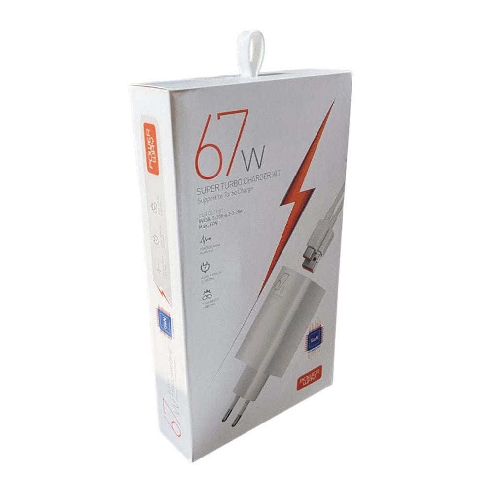 Powerway M67S 67w XIOMI Turbo Şarj Şarj Cihazı (kablo Dahil) Tüm Cihazlarla Uyumlu
