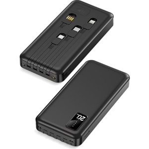Powerway TX209 20.000 Mah Kablolu Dijital Göstergeli Powerbank Pil Şarj Cihazı