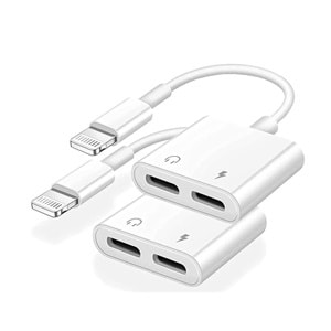 Powerway AC08 Apple iPhone Uyumlu Lightning 2in1 Şarj Kulaklık Dönüştürücü Jack Adaptör Şarj Çoğaltıcı Splitter