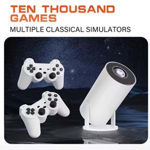 M300 MAX Retro video oyunu konsolları Android11 sistemi mini taşınabilir akıllı projektör 720p ev projektör 64GB 46000 + oyunlar