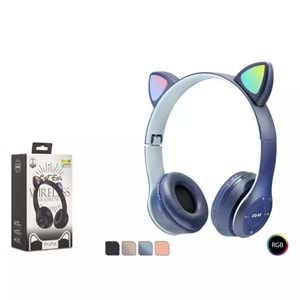 Maxron P47M Fm Kedi Kulağı Hafif Bluetooth Karikatür Kablosuz Oyun Kulaklık