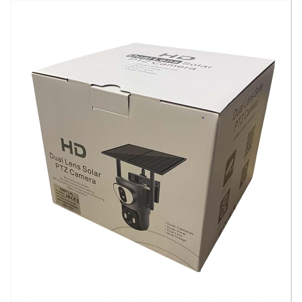 Mpia SD210 Çift Kamera 4G 3+3MP İP Wifi Full HD Suya Dayanıklı Ledli Gece Görüşlü 2 Antanli Hareketli Kamera