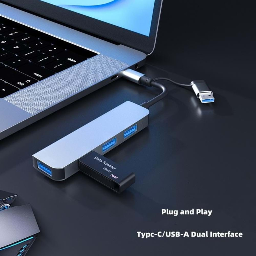 Bawerlink BW-2032 Type-C+Usb 3.0 Hub Combo 3 Port+Sd/tf Card Reader