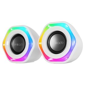 Mikado MD-176 2.0 3W*2 RGB Aydınlatmalı USB + 3.5mm USB 5V Speaker Hoparlör