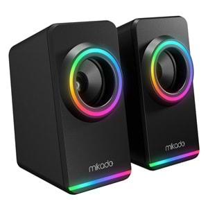 Mikado MD-182 2.0 3W*2 RGB Aydınlatmalı USB + 3.5mm USB 5V Speaker Hoparlör