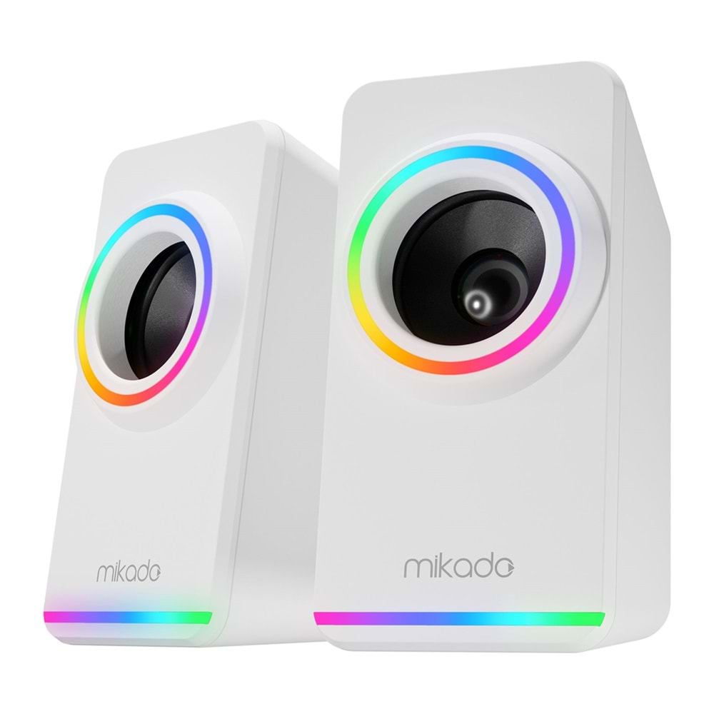 Mikado MD-182 2.0 3W*2 RGB Aydınlatmalı USB + 3.5mm USB 5V Speaker Hoparlör