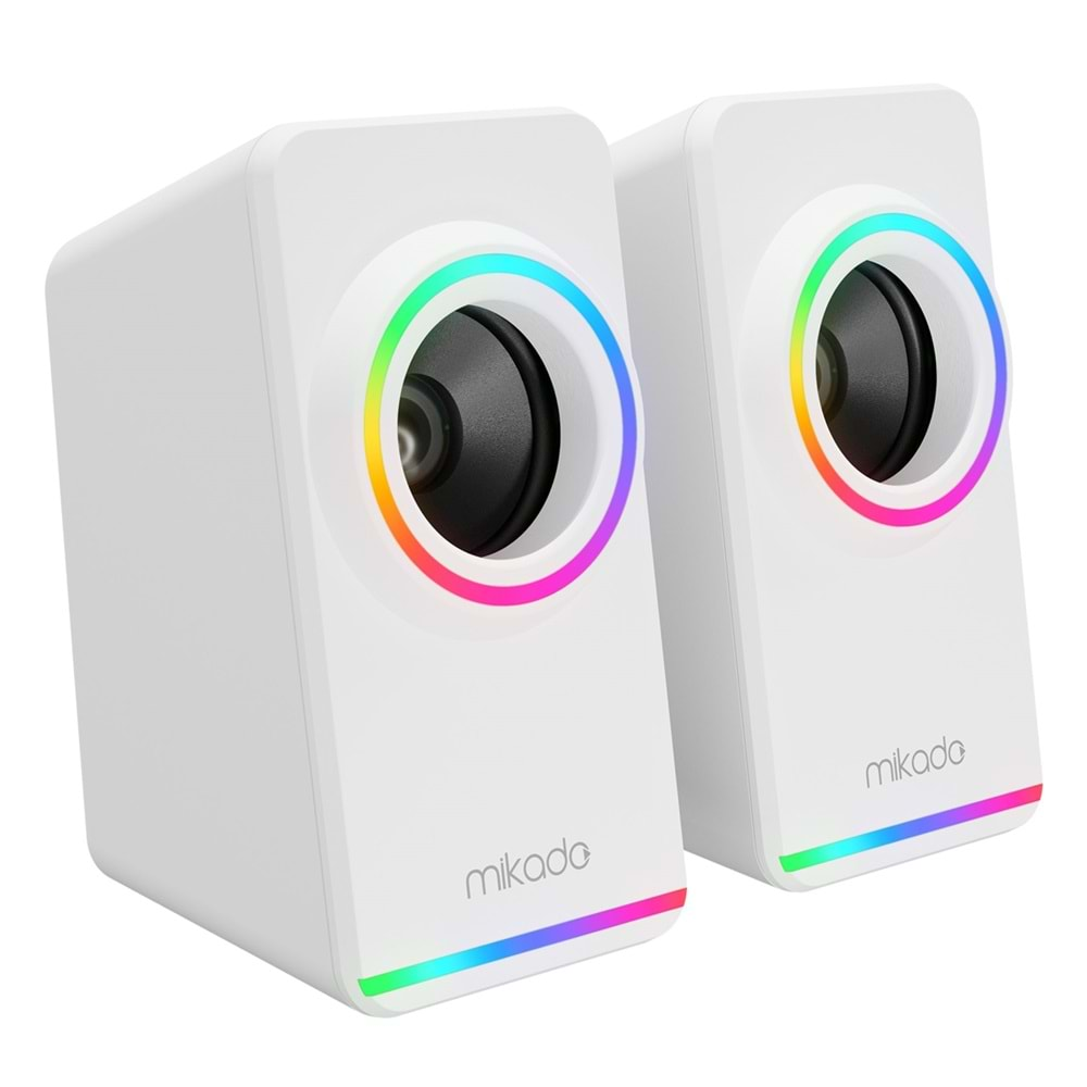 Mikado MD-182 2.0 3W*2 RGB Aydınlatmalı USB + 3.5mm USB 5V Speaker Hoparlör