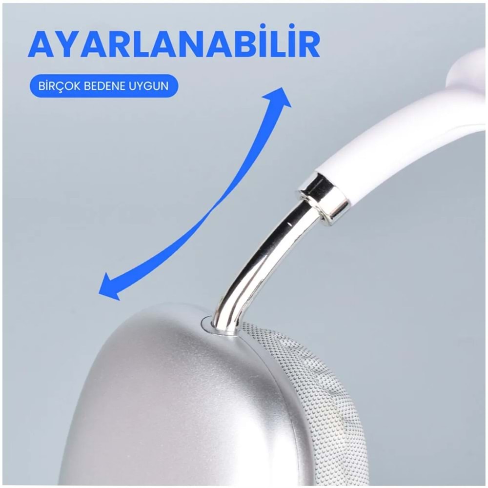 Maxron P9 Pro Kılıflı Kulak Üstü Bluetooth Kulaklık Kablosuz Ayarlanabilir 10 Saat Müzik Micro Sd Type-C Şarj