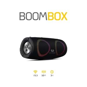 Powerway BoomBox 30W Çift Bass Usb Hafıza Kartı Aux Radyo Led Işıklı Bluetooth Hoparlör Hi-Fi Ses Bombası