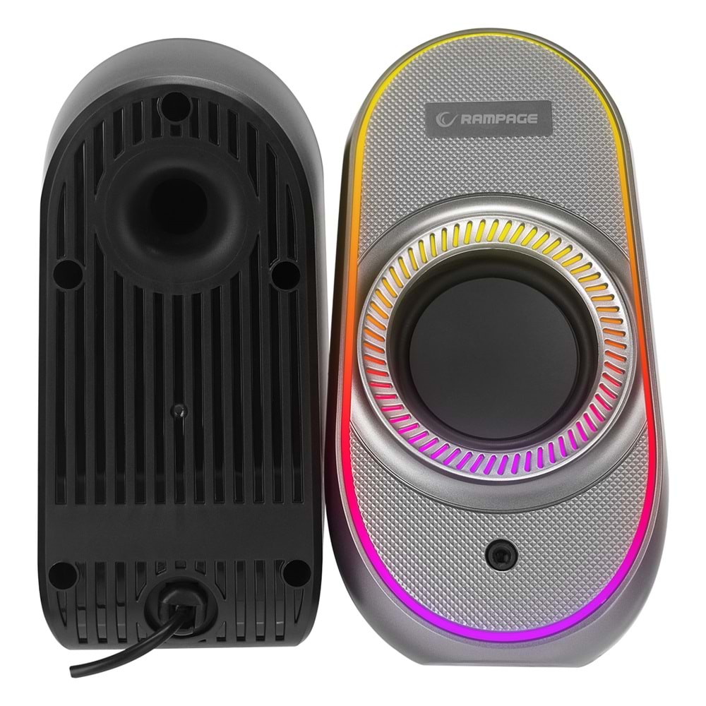 Rampage RMS-X3 2.0 6W Bluetooth Özellikli Siyah Multimedia RGB Işıklı Gaming USB Speaker