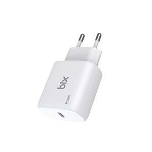 Bix BXPD30TA 30W Type-C PD 3.0 PPS Akım Korumalı Hızlı Şarj Adaptörü Beyaz