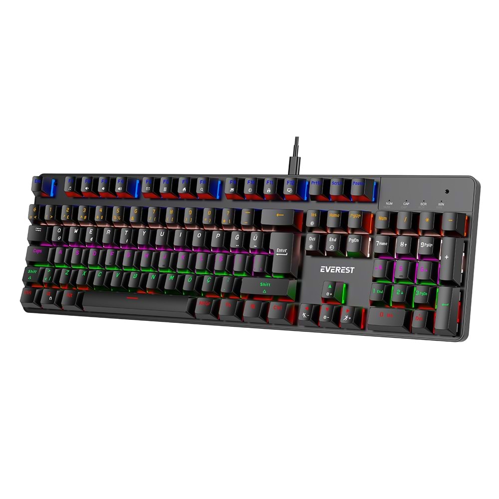 Everest KB-MK1 Lumos USB Rainbow Aydınlatmalı Red Switch Full Anti-Ghosting Mekanik Gaming Oyuncu Klavye