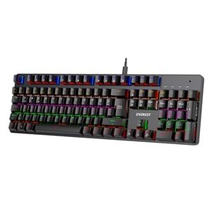 Everest KB-MK1 Lumos USB Rainbow Aydınlatmalı Red Switch Full Anti-Ghosting Mekanik Gaming Oyuncu Klavye