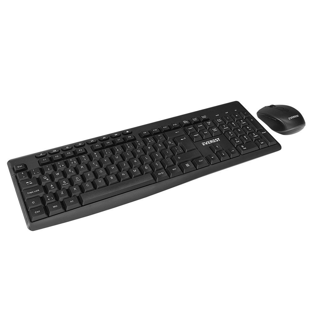 Everest KM-719 Siyah Ikisi bir arada 2 in 1 Kablosuz Q Multimedia Klavye + Mouse Set