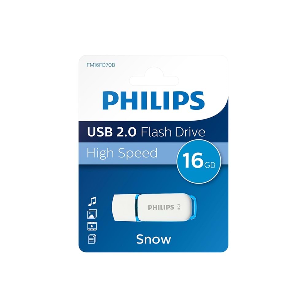 Philips 16 Gb Snow 2.0 UFD okyanus mavisi FM16FD70B Flash Driver Bellek