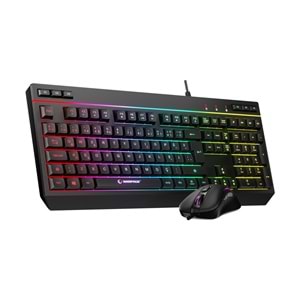 Rampage KM-R57 Seraphic Beyaz&Siyah RGB Aydınlatmalı Q Oyuncu Multmedia Klavye ve 12800 DPI Mouse Gaming Set