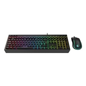Rampage KM-R57 Seraphic Beyaz&Siyah RGB Aydınlatmalı Q Oyuncu Multmedia Klavye ve 12800 DPI Mouse Gaming Set