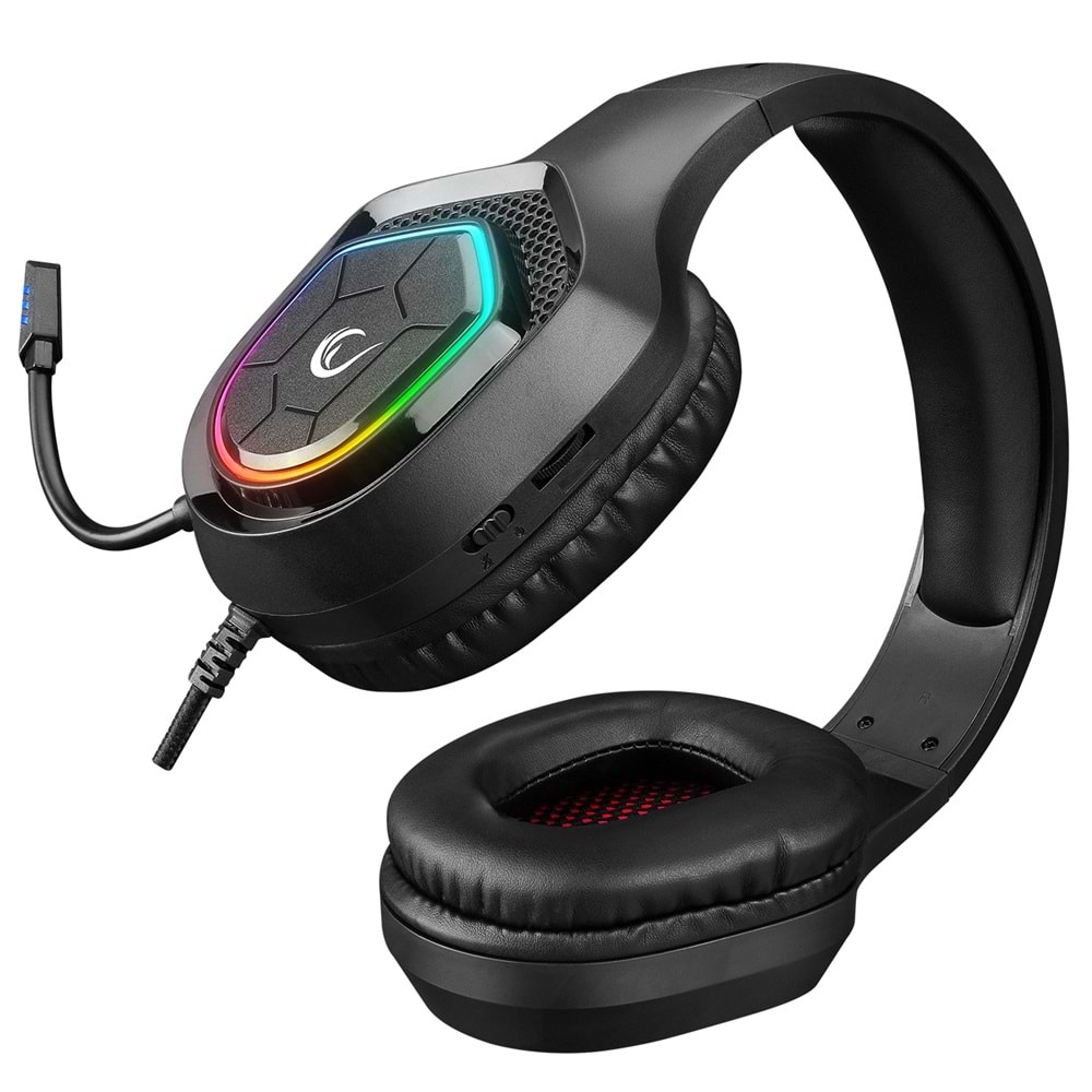 Rampage RM-K90 VECTOR RGB Led 3,5mm Gaming Mikrofonlu Oyuncu Kulaklığı
