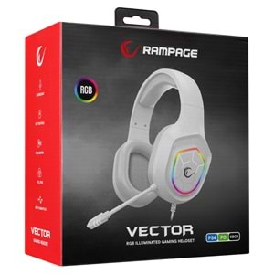 Rampage RM-K90 VECTOR RGB Led 3,5mm Gaming Mikrofonlu Oyuncu Kulaklığı